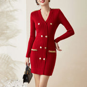 Fashionable Knitted Base Dress Women