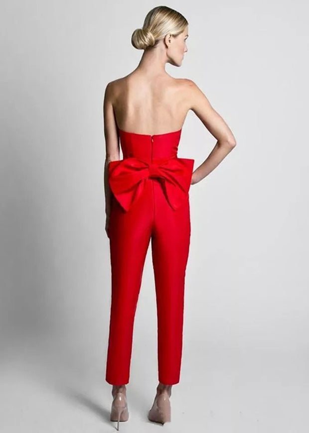 Red Jumpsuit Evening Dress