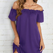 Ladies' Fashion Purple Rain Ruffle Dress