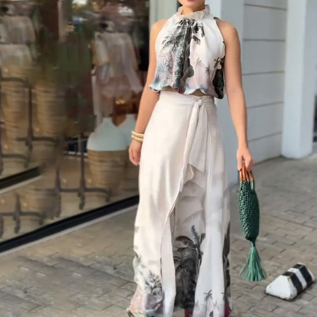 Summer New Sleeveless Lace 2-Piece Suit