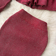 Women's Shimmer Sweater Skirt Two-Piece Set