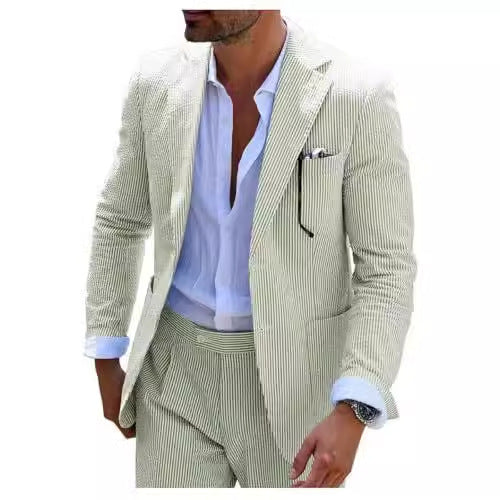 Men's Seersucker Summer 2-Piece-Suit