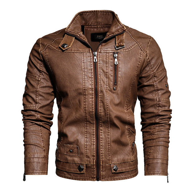 Men's Leather Bomber Jacket