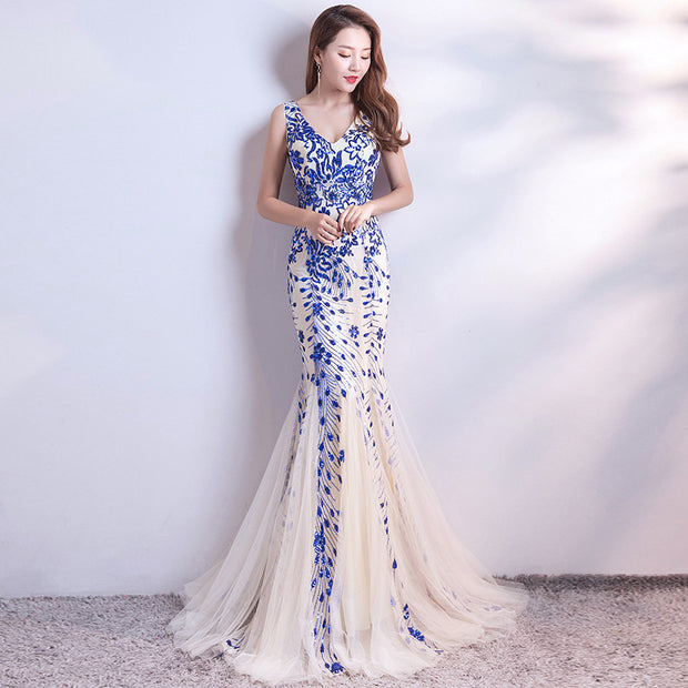 Elegant Banquet Style Fishtail Sequins Sexy Dress