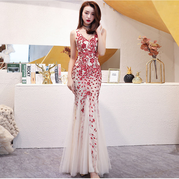 Elegant Banquet Style Fishtail Sequins Sexy Dress