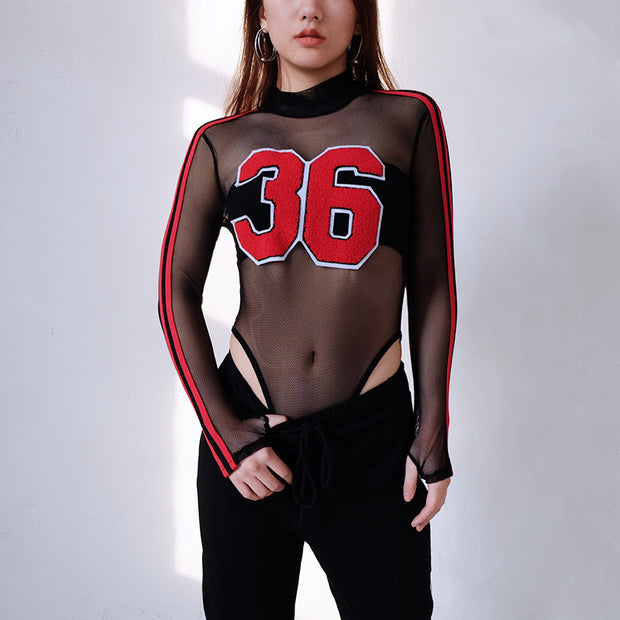 New Long-Sleeved "I Can Play" Perspective Stripes Bodysuit