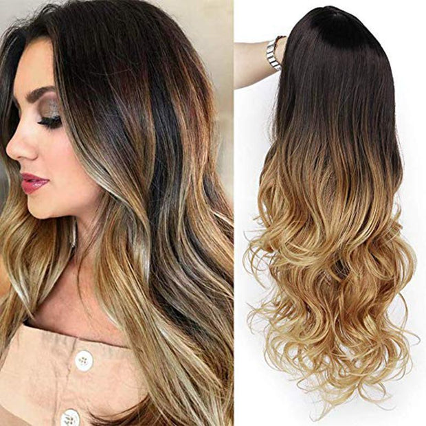 Human Hair Black and Gold Wig