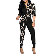 Women's Color Clash Two-Piece Pants Set