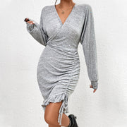 New Fashion European And American Style Women's Long-sleeved Knitted Dresses