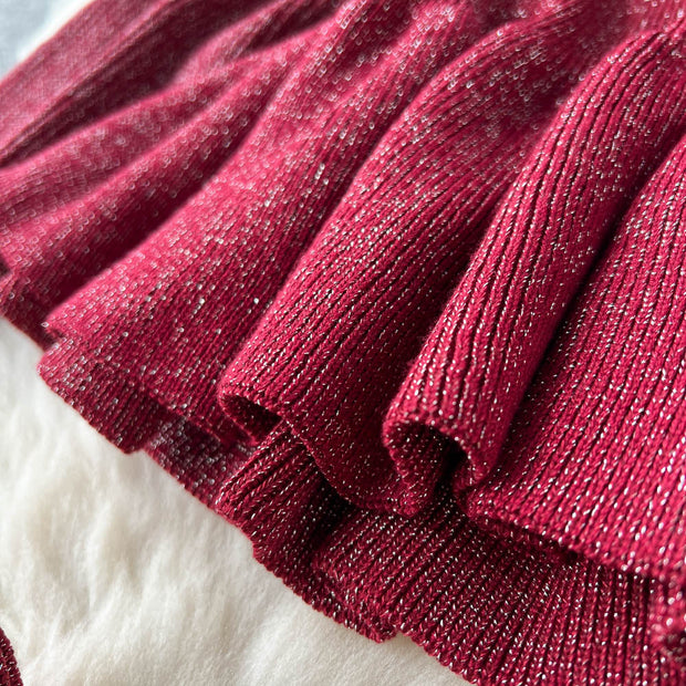 Women's Shimmer Sweater Skirt Two-Piece Set