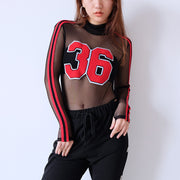 New Long-Sleeved "I Can Play" Perspective Stripes Bodysuit