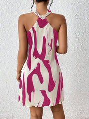 Women's Elegant Back to School Pleated Halter Dress