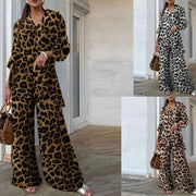 Women's Leopard Pants Casual Loose Suit