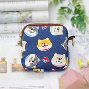 Retro Mini Bag Women Coin Purses Kawaii Short Wallet Girls Cat Small Canvas Purse Card Bags Womens Hand Purses for Ladies Kids