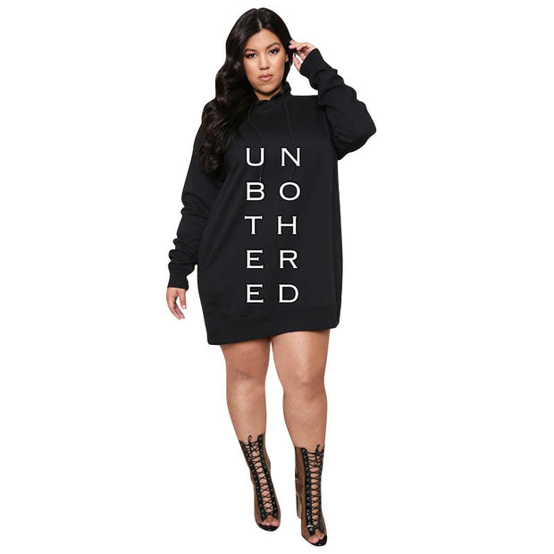 Women's Letter Printed Hoodie Dress