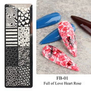 Nail Tool Steel Plate Transfer Template Lover Love Natural Flowers Ocean Pattern