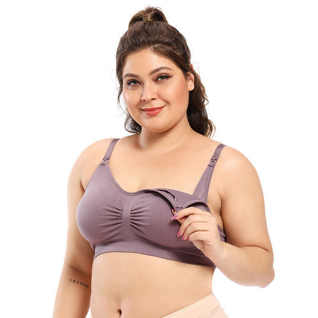 Anti-glare Gathers Front Buckle Breastfeeding Bra