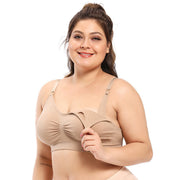 Anti-glare Gathers Front Buckle Breastfeeding Bra