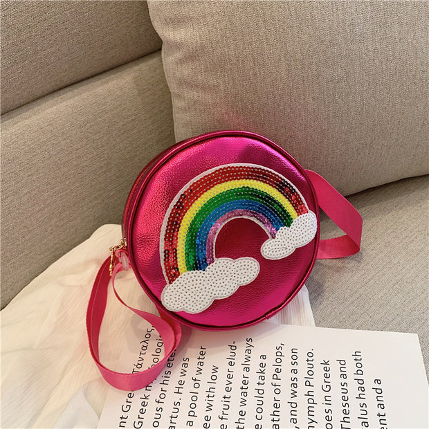 Cute Kids Girls Cartoon Rainbow Print Purses