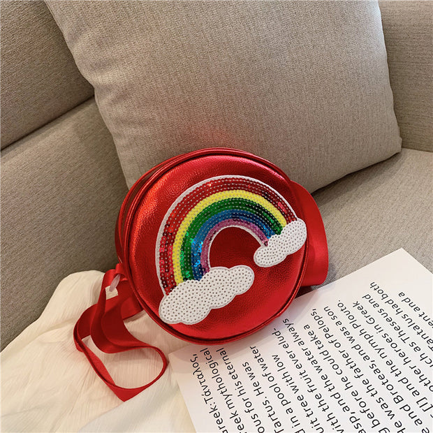 Cute Kids Girls Cartoon Rainbow Print Purses