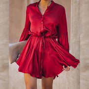 Summer Ladies Wrap Shirt Dress