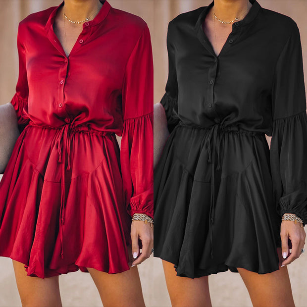 Summer Ladies Wrap Shirt Dress