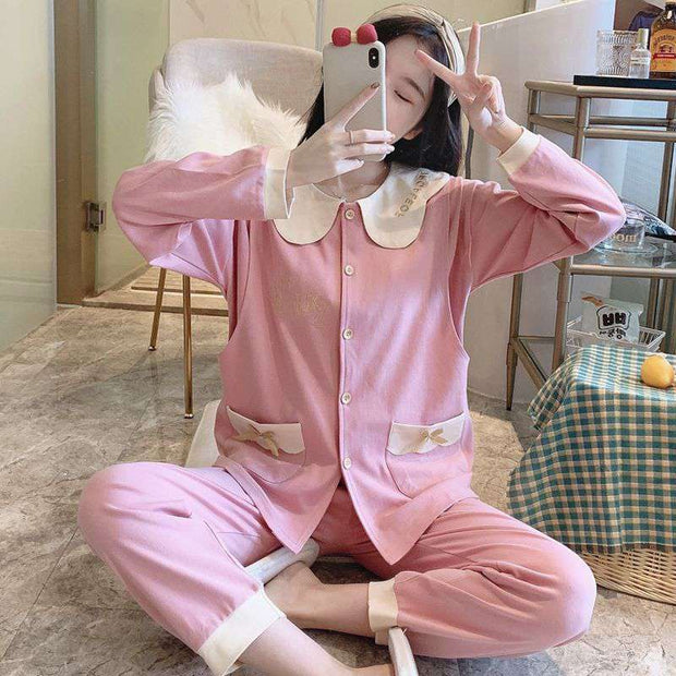 Confinement Clothing Pregnant Women Pajamas, Breastfeeding Mothers Thin Section Nursing Home