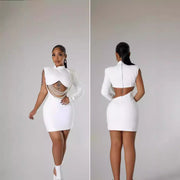 Sexy Swinging Pearls One-Shoulder Sheath Dress