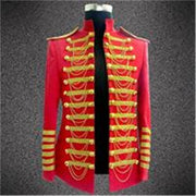 Fashion Royal Costumes for Men DJ Show Stage Performance Wear Clubwear Best Singer Clothing Tassel Decoration DH-028