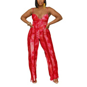 Women's Tinsel Tassel Sling Jumpsuit Two-Piece Set