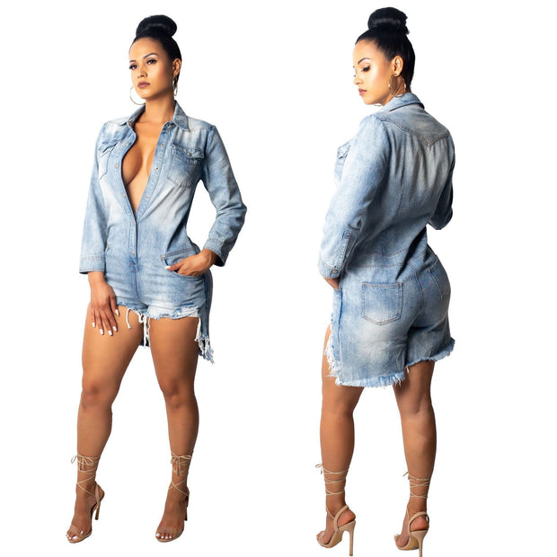 Sexy Body Language Denim Jumpsuit