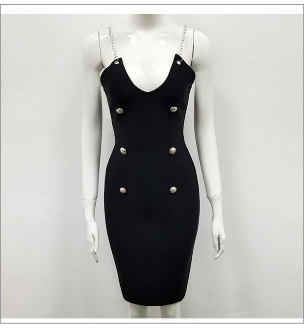 Don't Chain Me Women's Black Sleeveless Dress