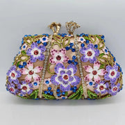 Dripping Oil Diamond Evening Bag Enamel Color Flower Clutch