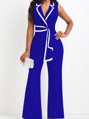 Women's Elegant Fashionable V-neck Sleeveless Jumpsuit