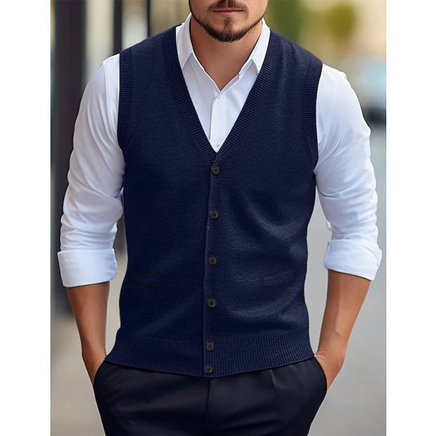 Men's Sleeveless Four Seasons Cardigan Vest