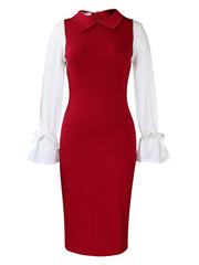 Temperament Elegant Spliced Pencil Dress