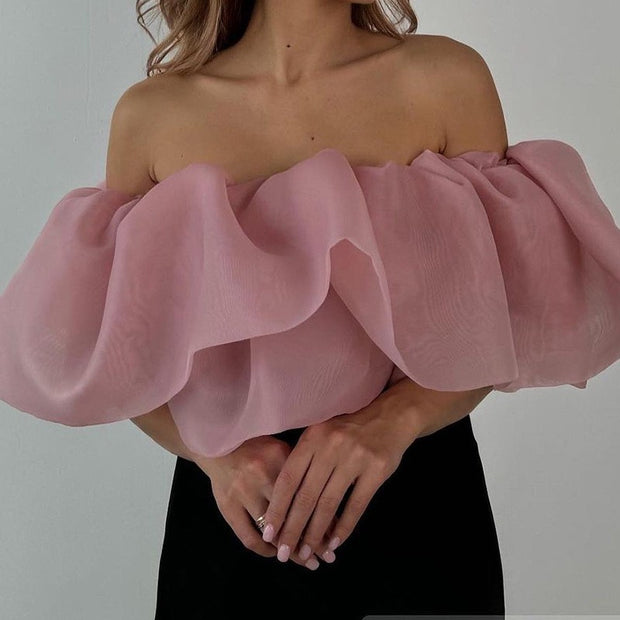 Elegant Off-Shoulder 2-Piece Women Skirt Set