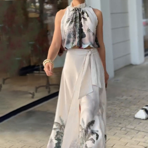 Summer New Sleeveless Lace 2-Piece Suit