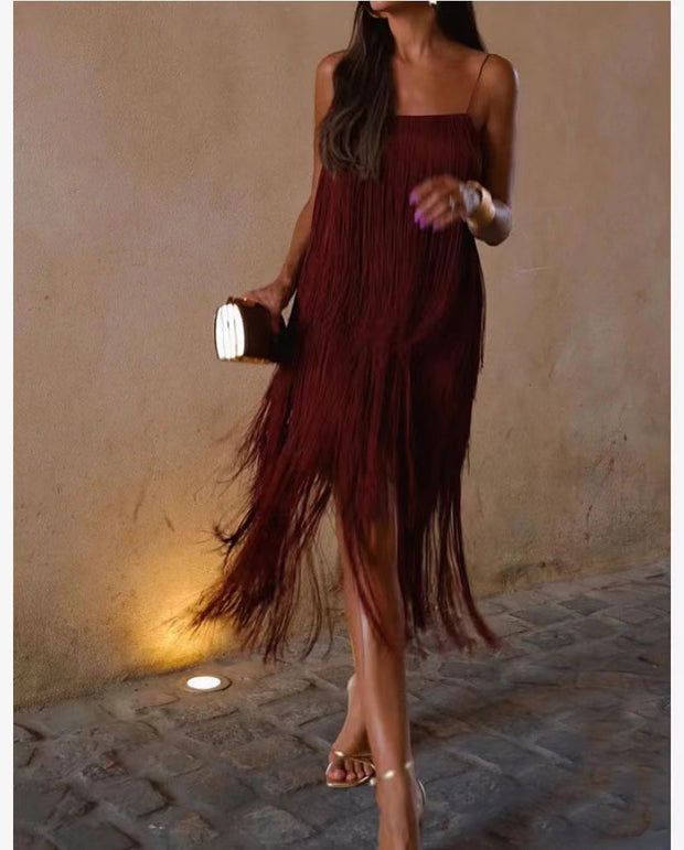 Fashion Party Tassel Dress Women