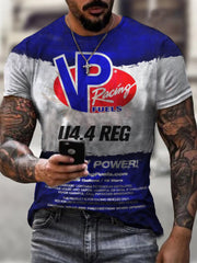 Men's Sports Round Neck Slim Youth Printed T-shirt