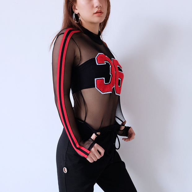 New Long-Sleeved "I Can Play" Perspective Stripes Bodysuit