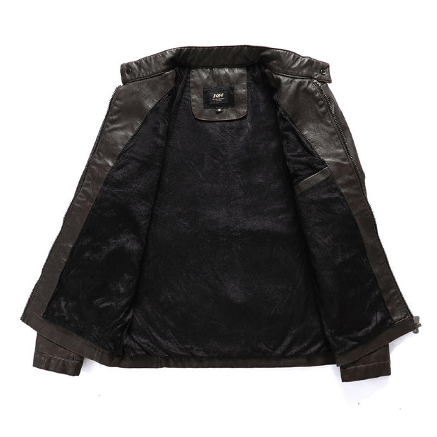 Men's Leather Bomber Jacket