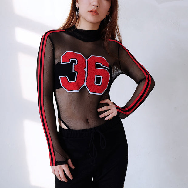 New Long-Sleeved "I Can Play" Perspective Stripes Bodysuit