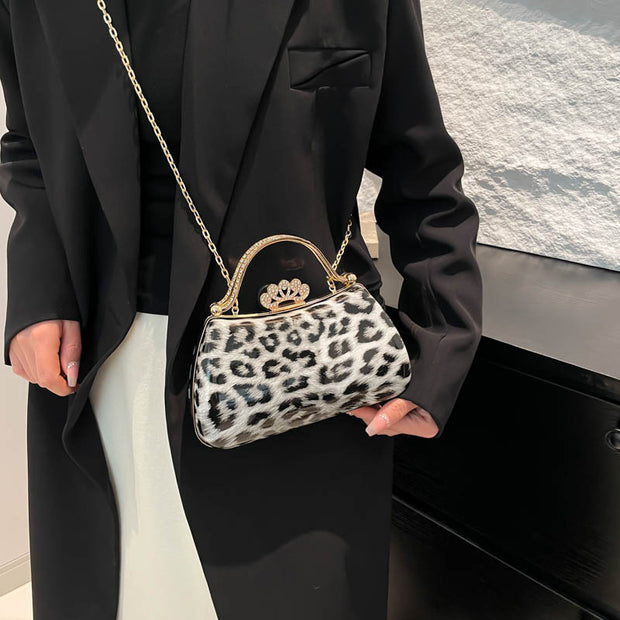 Women's Princess Di Leopard Print Clutch Purse
