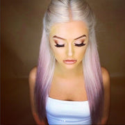 Gradient lilac long straight hair