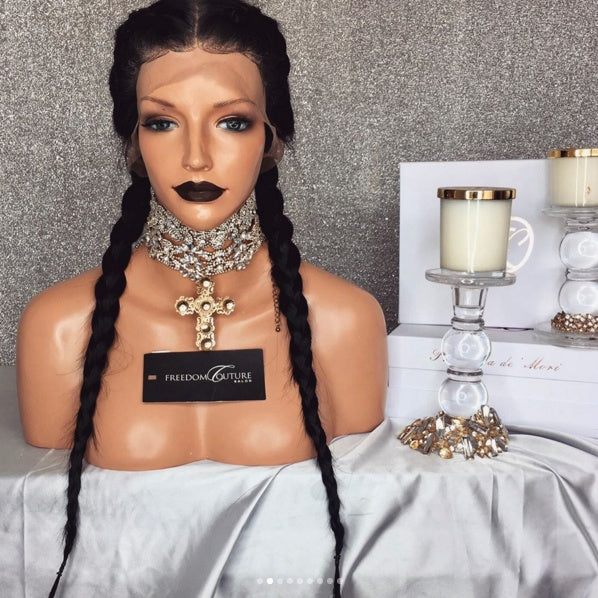 Long Braids Human Hair Wig