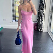 Women's Pink Zara Satin Slip Dress