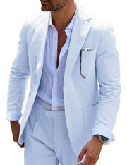Men's Seersucker Summer 2-Piece-Suit