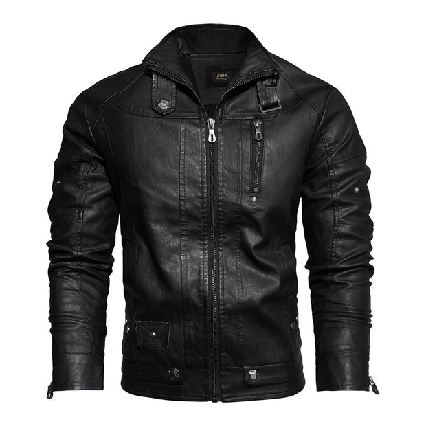 Men's Leather Bomber Jacket