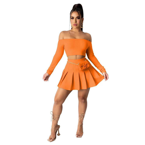 Boogie Down Two-Piece Pleaded Skirt Set